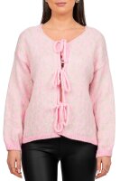 Damen Strickjacke 25RSW069 mit Schleifen Baby Rosa One Size