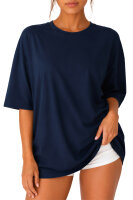 Reichstadt Damen Oversized Kurzarmshirt 25RSW070 Dark Blue M