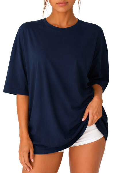 Reichstadt Damen Oversized Kurzarmshirt 25RSW070 Dark Blue XXL