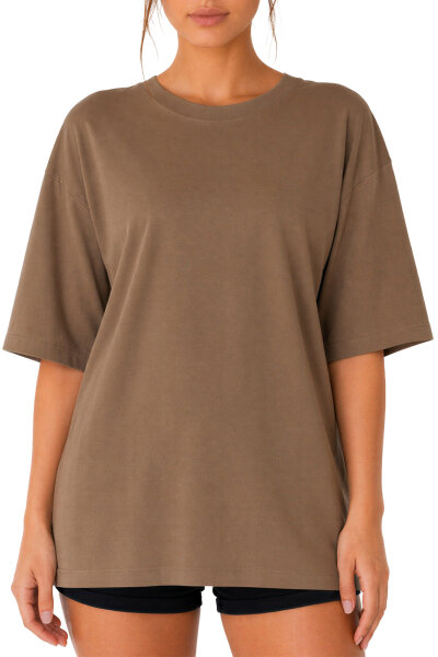 Reichstadt Damen Oversized Kurzarmshirt 25RSW070 Khaki XL