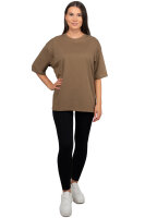 Oversized T-Shirt Damen Logoschriftzug 25RSW070 Khaki XL