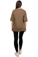 Oversized T-Shirt Damen Logoschriftzug 25RSW070 Khaki XL