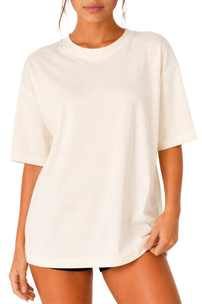 Reichstadt Damen Oversized Kurzarmshirt 25RSW070 Beige M