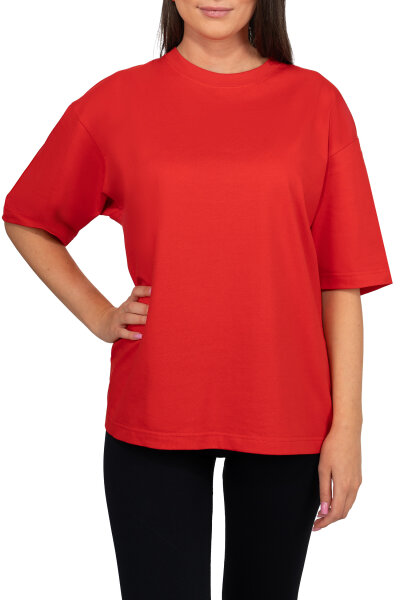 Oversized T-Shirt Damen Logoschriftzug 25RSW070 Red XS
