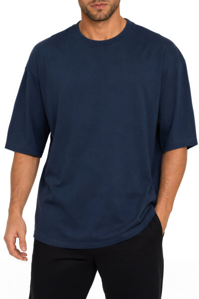 Reichstadt Herren Oversized Kurzarmshirt 25RS070 Dark Blue S