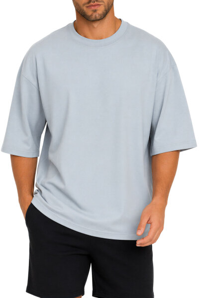 Reichstadt Herren Oversized Kurzarmshirt 25RS070 Light Blue XL
