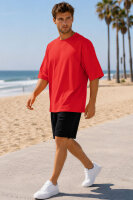 Reichstadt Herren Oversized Kurzarmshirt 25RS070 Red XXS