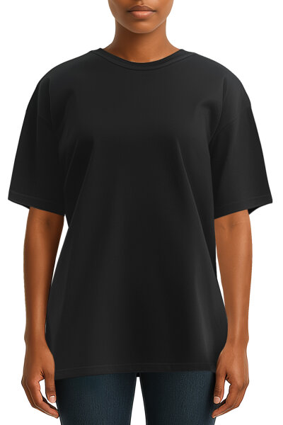 Regular Fit T-Shirt Damen Shoulder Drop25RSW071 Black 4XL