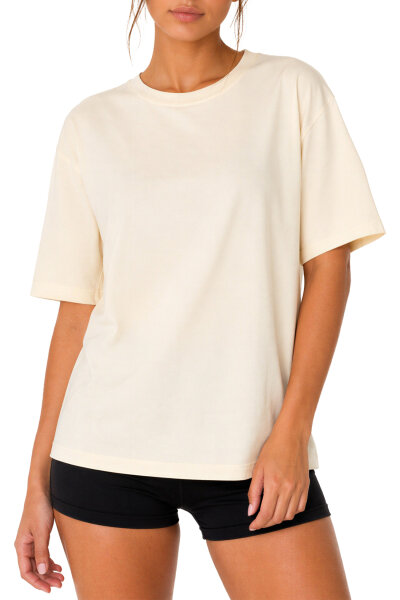 Reichstadt Damen Regular Fit Kurzarmshirt Shoulder Drop 25RSW071 Beige XL