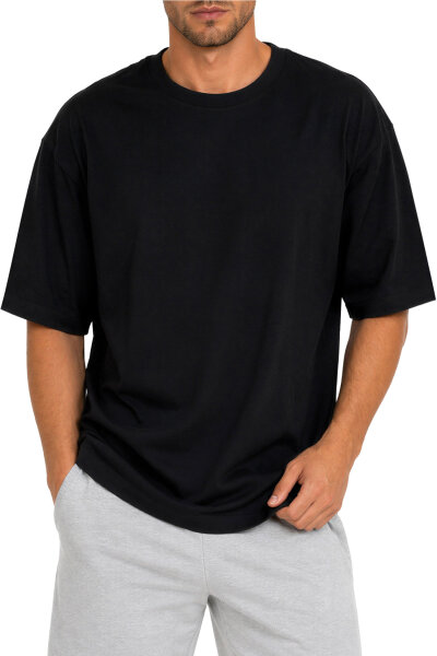 Reichstadt Herren Regular Fit Kurzarmshirt Shoulder Drop 25RS071 Black M