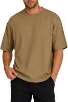 Reichstadt Herren Regular Fit Kurzarmshirt Shoulder Drop 25RS071 Khaki S