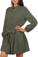 Oversized Sommerkleid Damen Musselin 25RSW075 Khaki One Size