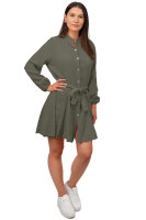 Oversized Sommerkleid Damen Musselin 25RSW075 Khaki One Size