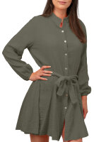 Reichstadt Damen Oversized Kleider Musselin 25RSW075 Khaki One Size