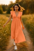 Reichstadt Damen Musselin Sommerkleid 25RSW076 Orange One Size