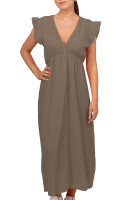 Reichstadt Damen Musselin Sommerkleid 25RSW076 Taupe One Size