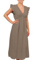 Reichstadt Damen Musselin Sommerkleid 25RSW076 Taupe One Size