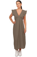 Reichstadt Damen Musselin Sommerkleid 25RSW076 Taupe One Size