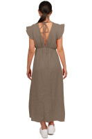 Reichstadt Damen Musselin Sommerkleid 25RSW076 Taupe One Size