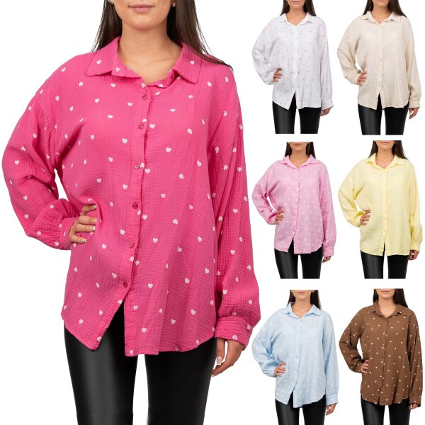 Reichstadt Damen Relaxed Fit Hemd Musselin 25RSW081