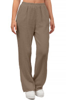 Damen Musselin Hose 25RSW082 Taupe One Size