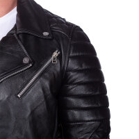 Slim Fit Kunstleder Jacke Herren Silver ZipperRS001X PU
