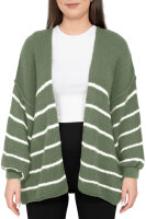 Relaxed Fit Cardigan Damen Streifen-Design 25RSW088