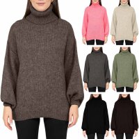 Reichstadt Damen Relaxed Fit Pullover mit Rollkragen...