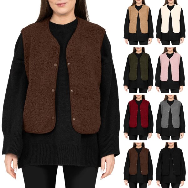 Reichstadt Damen Relaxed Fit Teddy Weste  25RSW098