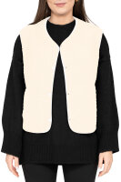 Relaxed Fit Teddy Weste Damen Knopfleiste   25RSW098