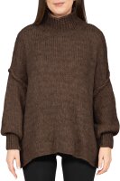 Relaxed Fit Strickpullover Damen Rippabschl&uuml;sse 25RSW092