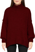 Relaxed Fit Strickpullover Damen Rippabschl&uuml;sse 25RSW092