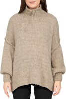 Relaxed Fit Strickpullover Damen Rippabschl&uuml;sse 25RSW092