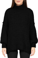 Relaxed Fit Strickpullover Damen Rippabschl&uuml;sse 25RSW092