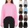 Relaxed Fit Strickpullover Damen Breite Ärmelabschlüsse 25RSW093