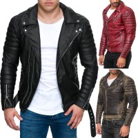Slim Fit Echtleder Jacke Herren Ohne Waschung  RS001