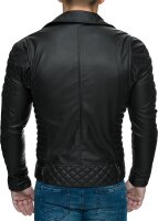 Reichstadt Herren Slim Fit Kunstleder Jacke Silver Zipper RS001PU Black S