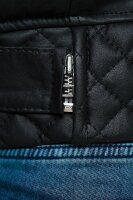 Slim Fit Kunstleder Jacke Herren Silver ZipperRS001PU Black XL