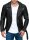 Reichstadt Herren Slim Fit Kunstleder Jacke Silver Zipper RS001PU Black XXXL
