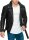 Reichstadt Herren Slim Fit Kunstleder Jacke Silver Zipper RS001PU Black XXXL