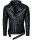 Reichstadt Herren Slim Fit Kunstleder Jacke Silver Zipper RS001PU Black XXXL