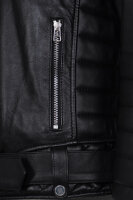 Reichstadt Herren Slim Fit Bikerjacke Silver Zipper  RS001LUX Black XS