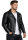 Reichstadt Herren Slim Fit Bikerjacke Silver Zipper  RS001LUX Black L