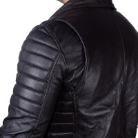Reichstadt Herren Jacke -- RS001LUX  black gen. leather - silver zipper XXL