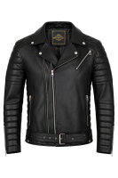 Reichstadt Herren Slim Fit Bikerjacke Silver Zipper  RS001LUX Black XXXL