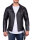 Reichstadt Herren Jacke -- RS001LUX  black gen. leather - silver zipper XXXL