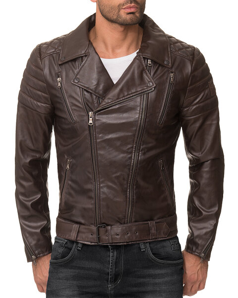 Slim Fit Jacke Herren  RS003 Dark Brown XXL