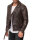 Reichstadt Herren Slim Fit Lederjacke Silver Zipper  RS003 Dark Brown XXL