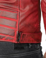 Reichstadt Herren Slim Fit Lederjacke Silver Zipper  RS003 Bordeaux XS