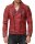 Reichstadt Herren Slim Fit Lederjacke Silver Zipper  RS003 Bordeaux XS